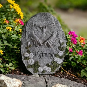 Vintage Plastic Tombstone: Jesus Hands, Dove, Halloween Decor
