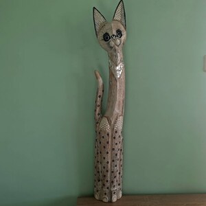 Grand Chat Regardant En Arriere Statue Modele Moderne Fait Etsy Canada