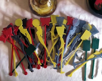 Set of 50 tall vintage Cocktail stirrers, barcart, cocktail stir sticks, cocktail mixers, mixology, stirrers, cocktail stir, cocktail sticks