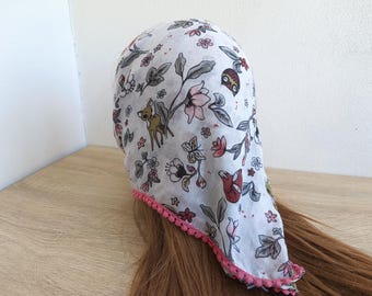 Floral Bandana Head Scarf With Ties, Boho Hippie Style, NOS  display picture 1