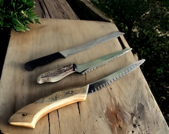 Vintage Kitchen Slicer Knife: Wooden Handle, Retro Cooking