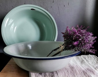 Vintage Emaille Schüssel, Popcorn Schüssel, Beeren Schüssel, Rührschüssel, weiße Emaille Geschirr, Vintage Seifenschale, Outdoor Waschbecken, Antikes Waschbecken, Waschbecken