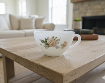 6 Tasses à café - ARCOPAL- Modèle Opale - Opaline blanche 8.5