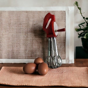 Antique orange egg beater, Antique whisk, Hand sifter, Antique masher, kitchen aid mixer, Vintage egg beater, rolling pin, manual Hand mixer