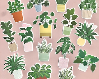 Mystery Plant Sticker Pack, Random Die Cut Stickers, Houseplant Sticker Set, Scrapbook Stickers, Laptop Decals, Waterproof Stickers