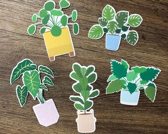 Potted Plants Sticker Pack | Vinyl Houseplant Stickers | Waterproof Hydroflask Stickers | Scrapbook Stickers | Laptop Decals