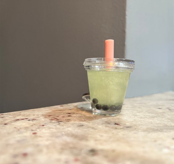 Green Boba Tea. Bubble Tea. Green Tea. Boba Tea Keychain Etsy