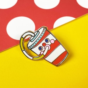 Drink Up Gold Plated Enamel Pin | Foodie Pin | Soda Pop | Kawaii enamel pin | Soft Drink | Cup design | Thirsty | Gift for foodie | Funny