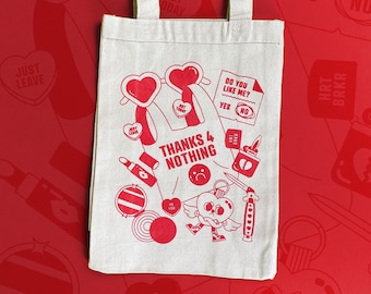 Heartbreaker Canvas Tote Bag | Cute Tote Bag | Kawaii | Bad girls club | Rebellion | Girl's Only | Feminism | Tough | Thanks For Nothing