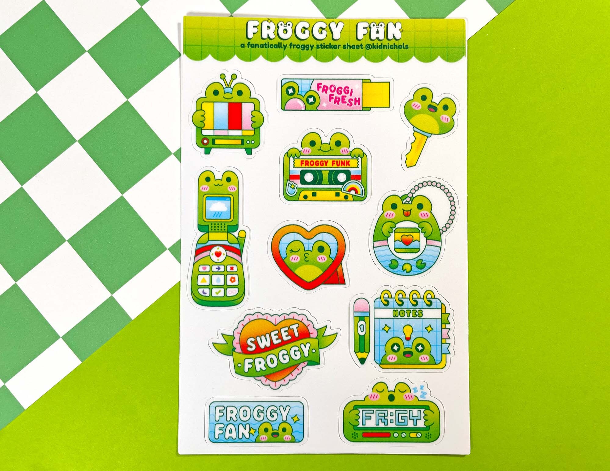 Froggy Fan Sticker Sheet Frog Lover Frog Gift Frog Core Cottage froggy-fan-sticker-sheet-frog-lover-frog-gift-frog-core-cottage