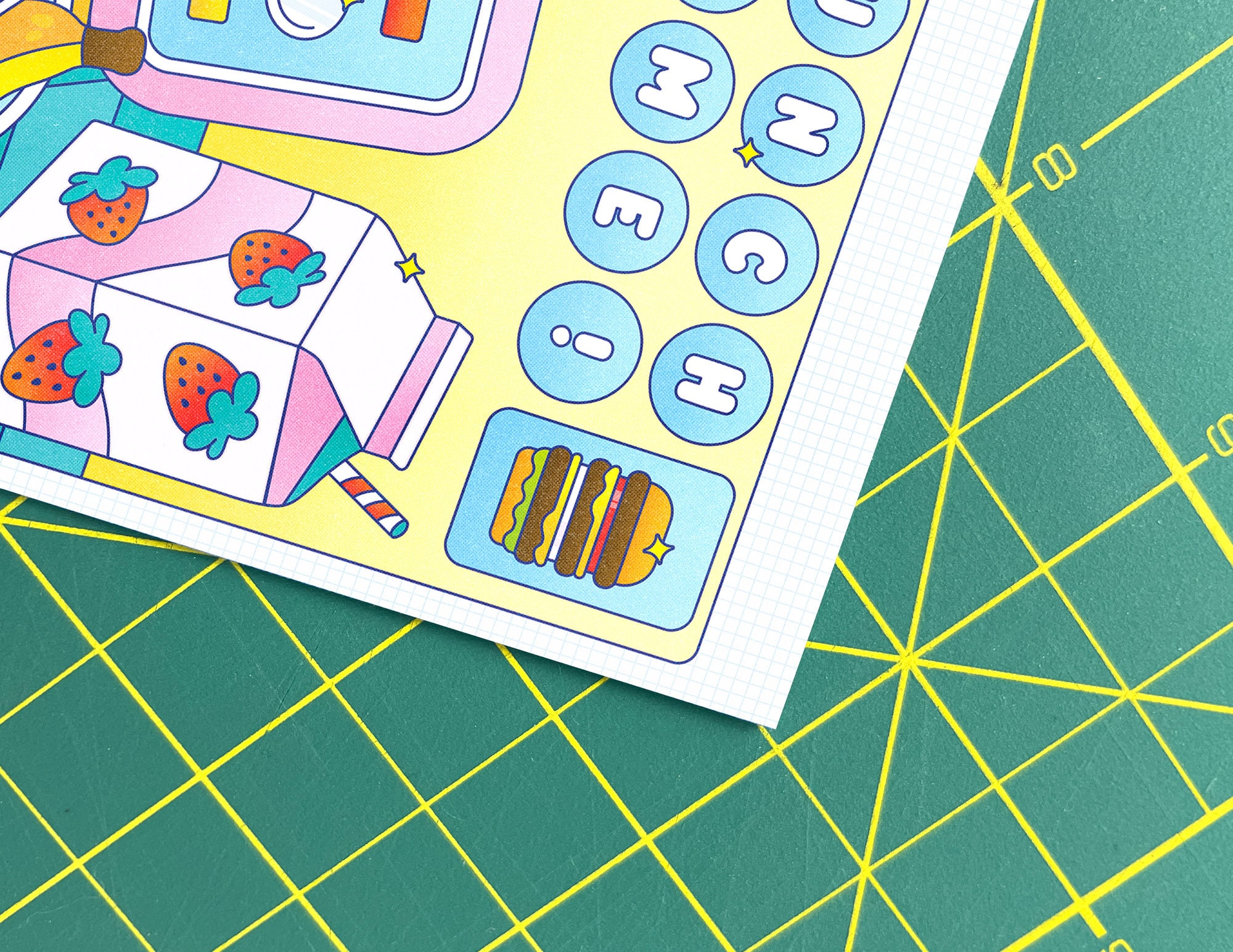 Lunchtime Lunchbox Illustrated Art Print. 5x7 Wall Art. Colorful ...