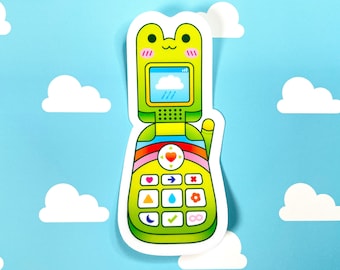 Froggy Phone Sticker | Matte Vinyl | Frog Lover | Froggy Fan | Y2K Aesthetic | Frog Gift | Kawaii Aesthetic | Cute | Colorful | Amphibian