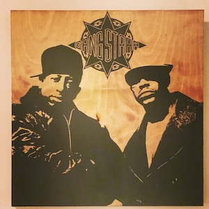 Gang Starr — Original Handmade Wood Etching / Wood Engraving