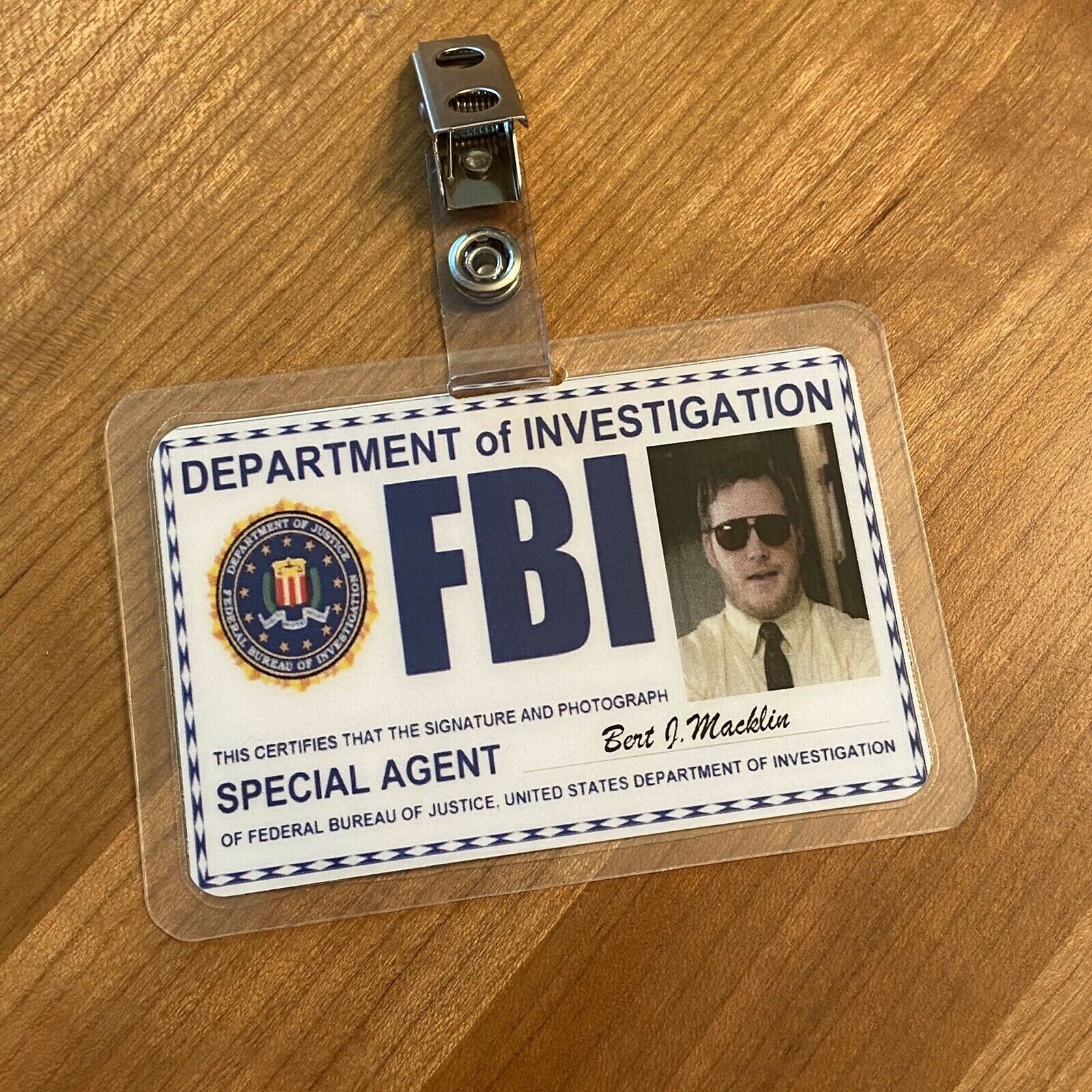 Parks and Recreation ID Badge Special Agent Burt Macklin | Etsy