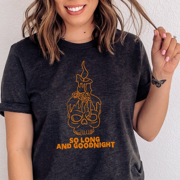 Spooky Season With Little Icons Screenprinted Short-Sleeved Unisex Triblend The "So long, and Goodnight" tee,available unisex, and in plus