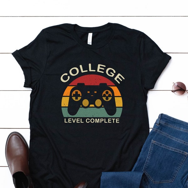 College Graduation Gamer T-shirt, College Level Complete, College Graduation Gift For Him, 2022 College Graduate Shirt, Gamer Geek Grad Gift