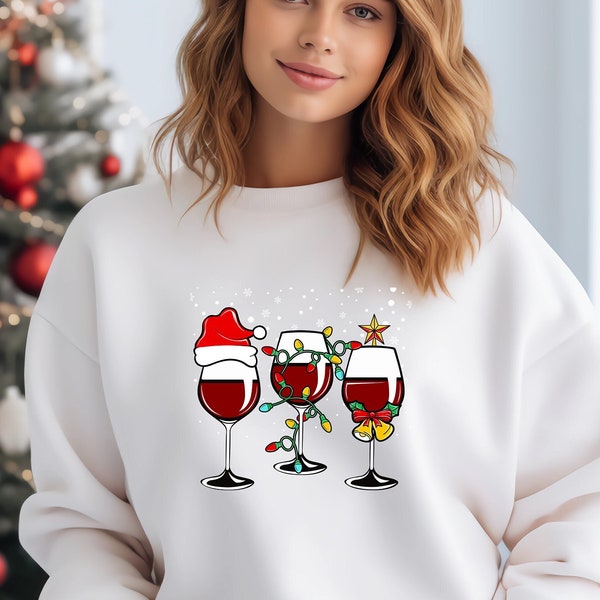 Christmas Wine Sweatshirt, Wine Lover Shirt, Christmas Party Shirt, Drinker Christmas Shirt, Wine Lover Gift, Christmas Cheers Sweatshirt