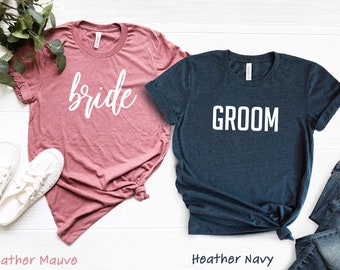 Bride and Groom Shirt - Wedding Shirt - Bride Groom Shirt Set - Just Married Shirt - Honeymoon T-Shirts - Mr. Mrs. Shirt - Newly Married Tee