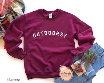 Outdoorsy Sweatshirt -Super Soft Gildan Sweatshirts-Cute Graphic Sweatshirt -Camping -Vacation -Hiking Sweatshirt - Adventurers Sweatshirts