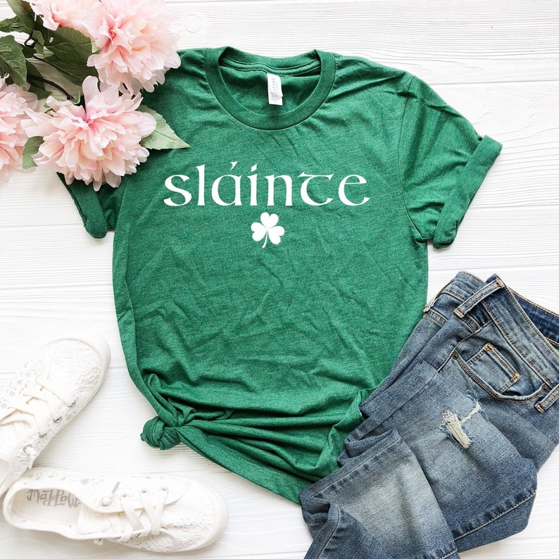 Slainte Irish Shirt St. Patrick's Day Shirt St. Patrick's Day T-Shirt for Women St. Patrick's Shirt for Men Slainte-Shamrock Shirt image 1