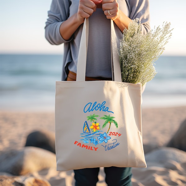 Custom Aloha The Park Vacation Tote Bag, Beach Bag, Eco friendly Bag, Custom Family Travel Gift, Aloha Beach Gift, Vacation Beach Tote Bag