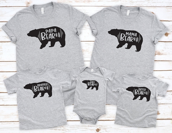 Mama Bear Family Shirts Set Matching Papa Bear Baby Bear | Etsy