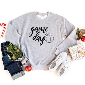 Game Day Basketball Sweatshirt Graphic Tee Sports Mom Unisex Fit Basketball Sweatshirt Basketball Mom Life Game Day Sweatshirt image 4