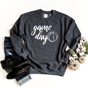 Game Day Basketball Sweatshirt Graphic Tee Sports Mom Unisex Fit Basketball Sweatshirt Basketball Mom Life Game Day Sweatshirt image 3