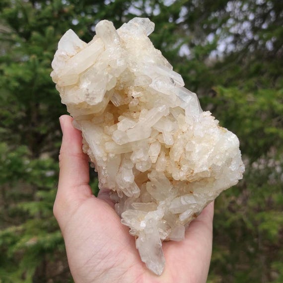 948g 大型水晶クラスター 天然透明水晶 ミネラル イエロー水晶 