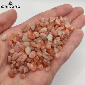 Bulk Lot of Orange Sunstone Gravel 5-7mm Polished Sunstone Natural Sunstone Tanzania Sparkling Sunstone Tumbled Gravel Loose Gems Crystal