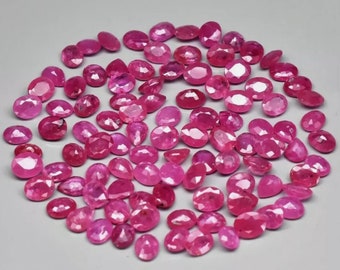 1/3/5pc Lote de rubí natural rosa rubí piedra preciosa suelta rubí calentado tratado con calor rubí de corte ovalado de Mozambique facetado pera corte rubí gema suelta