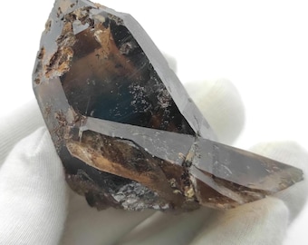 53.3g 天然スモーキークォーツクラスター 長石付き マラウイ産