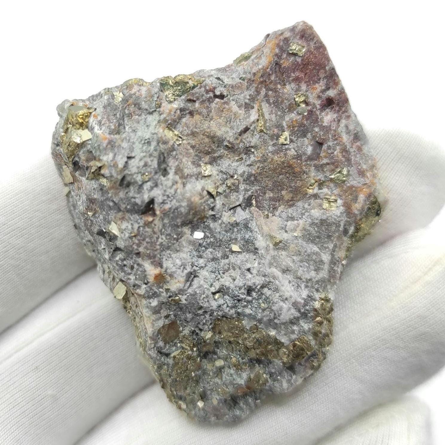 50g Pyrite in Quartzite - Sherbrooke, Quebec, Canada - Natural
