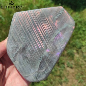 704g Purple Labradorite Crystal Polished Purple Labradorite Slab Purple Flash Large Labradorite from Madagascar Natural Crystal Specimen