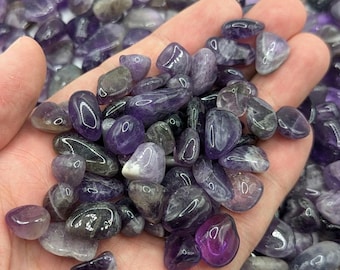 Bulk Dream Amethyst Tumbles, Chevron Amethyst Polished Gravel (8-20mm)