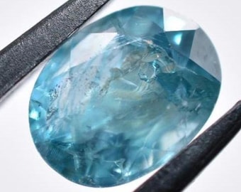 4,25 kt blauwe zirkoon uit Cambodja - Ovaal geslepen lichtblauwe zirkoon - Verwarmde zirkoonedelsteen - Losse edelstenen - Ovaal gefacetteerde zirkoon