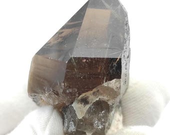 53.3g 天然スモーキークォーツクラスター 長石付き マラウイ産