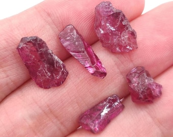 16ct (5pc) Lot of Rough Rhodolite Garnet from Mozambique - Facet Rough Rhodolite - Loose Rough Gemstones - Natural Untreated Unheated Garnet
