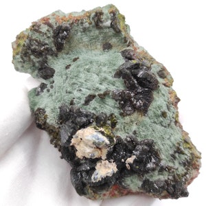 185g Green Epidote on Matrix - Imilchil, Morocco - Green Epidote Crystal Cluster - Raw Mineral Specimen - Green Epidote and Quartz Crystal