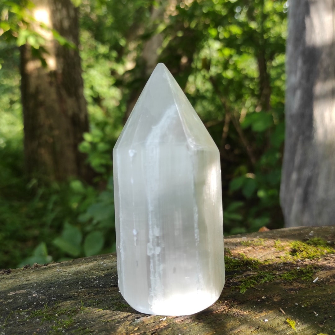 10cm Small Selenite Point Polished Satin Spar Small Selenite