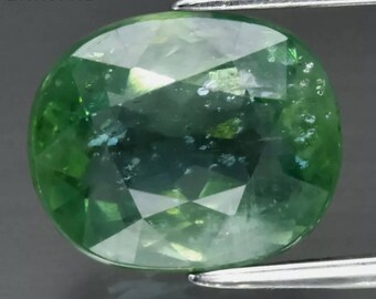 3.63ct Gemas facetadas ovaladas de apatita verde Natural Brasil Gemas sueltas de apatita verde Piedra preciosa de apatita sin calentar Gemas verdes de corte ovalado