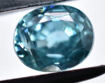 3.45ct Blue Zircon from Cambodia - Oval Cut Light Blue Zircon - Heated Zircon Gemstone - Loose Gems - Oval Faceted Zircon