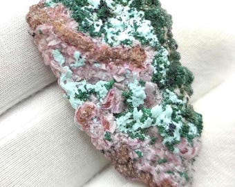 11g マラカイトとクリソコラ、コバルト方解石 - コンゴ、テンケ