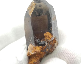 53.3g 天然スモーキークォーツクラスター 長石付き マラウイ産