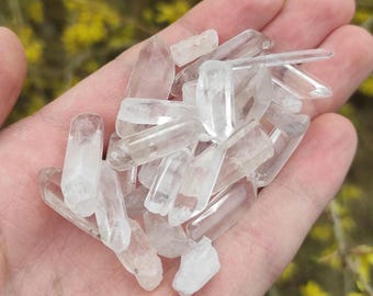 50-200g Mini Clear Quartz Points - Polished Clear Quartz Points - Tumbled Clear Quartz - Natural Quartz Loose Quartz Points - Bulk Gems