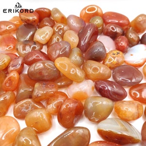 Bulk Lot of Orange Carnelian Agate from Brazil Natural Carnelian Tumbled Stone Crystal Tumbles Red Agate Orange Agate Carnelian Crystal