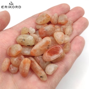Bulk Lot of Orange Sunstone Gravel 10-20mm Polished Sunstone Natural Sunstone Tanzania Sparkling Sunstone Tumbled Gravel Loose Gems Crystal