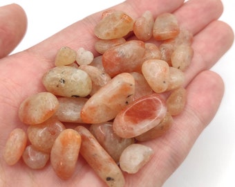 50/100/200g Orange Sunstone Gravel 10-20mm Polished Sunstone Natural Sunstone Tanzania Sparkling Sunstone Tumbled Gravel Loose Gems Crystal