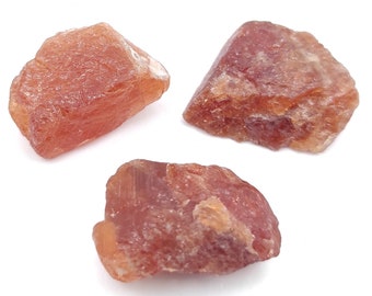 145ct 3pcs Hessonite Garnet Lot - Natural Hessonite Garnet - Loose Gemstones - Rough Gems - Raw Garnet Crystals from Pakistan