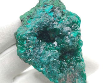 63g Dioptase Crystal from Congo - Natural Green Dioptase Mineral Specimen - Small Dioptase Specimen - Raw Dioptase Gem